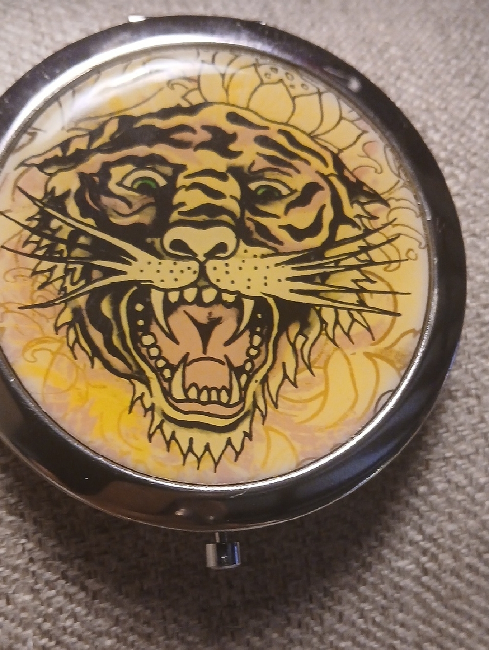 Ed Hardy Shiny Black Logo Compact Mirror